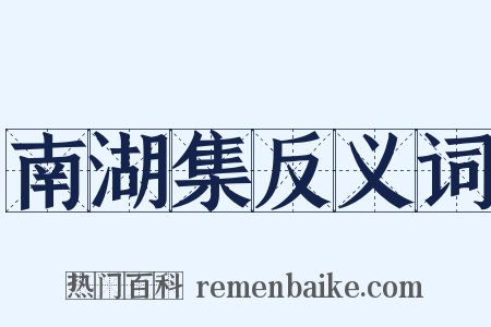 南湖集反义词是什么意思的图片